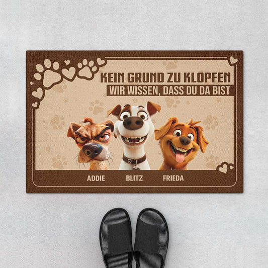 4153DGE1 kein grund zu klopfen wir wissen dass du da bist lustige fussmatte hunde personalisiert_ 4153D5T5C_cb9878d8 874a 4edf a2cf c0a2fbf0bf9c