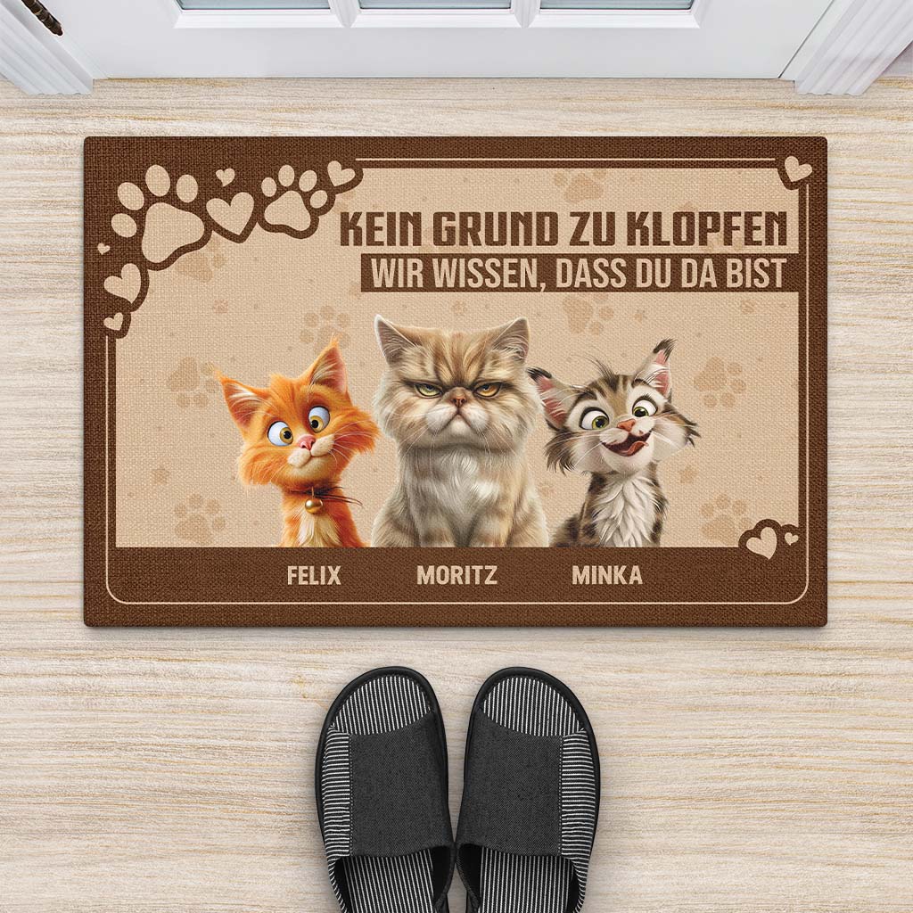 4153DGE2 kein grund zu klopfen wir wissen dass du da bist lustige fussmatte hunde personalisiert_ 4153D5T5C_55880b2e 4983 4bd6 8bfd c1adf6bd4e40