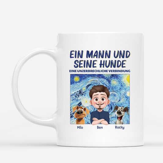 4180MGE1 ein madchen und ihre hunde cartoon personalisierte tassen hund_ 4180MTK5C