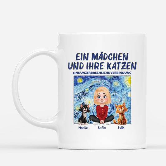 4180MGE1 ein madchen und ihre katzen cartoon katzen tasse personalisiert_ 4180MTK5D