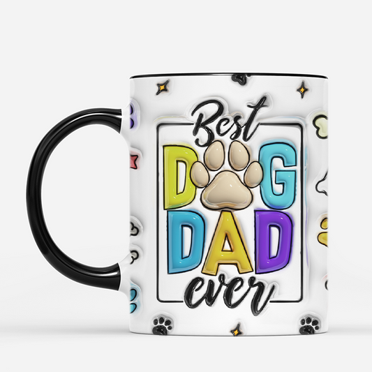 4195MGE2 3d druck effekt bester hundepapa aller zeiten high five hundehaus personalisierte tasse hund_ 4195MKH5B