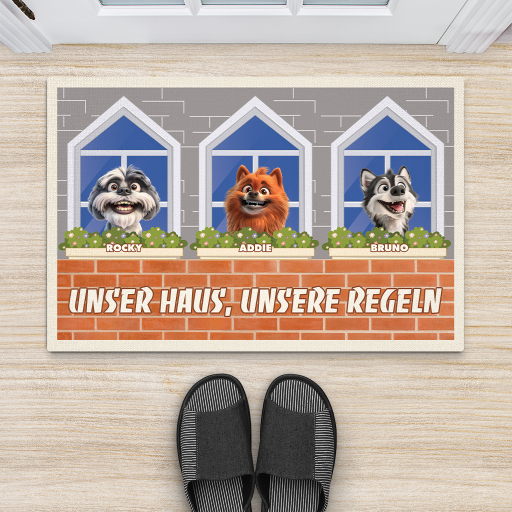 4198DGE2 hoffentlich gefallen dir die hunde cartoon fussmatte personalisiert hund_ 4198DKH5C