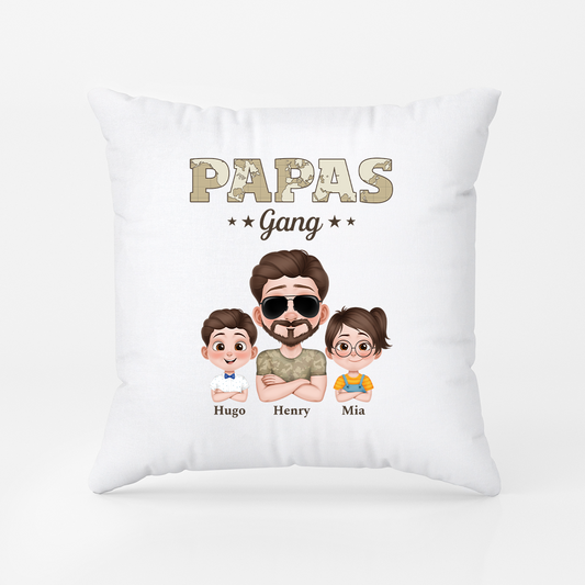 4231PGE1 papas gang armeemuster personalisierte kissen mit namen_ papa 4231P