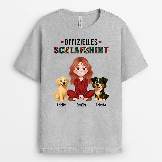 4247AGE2 offizielles schlafshirt hund schlafshirt personalisiert cartoon blaues karomuster 4247A6T5C