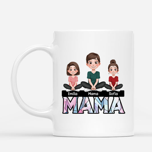 4254MGE1 mama und kinder cartoon personalisierte tasse mama_ 4254M8M0A