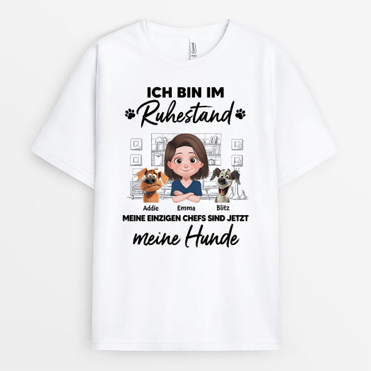 4263AGE1 meine einzigen chefs sind jetzt meine hunde personalisierte hunde t shirts 4263ATK0C