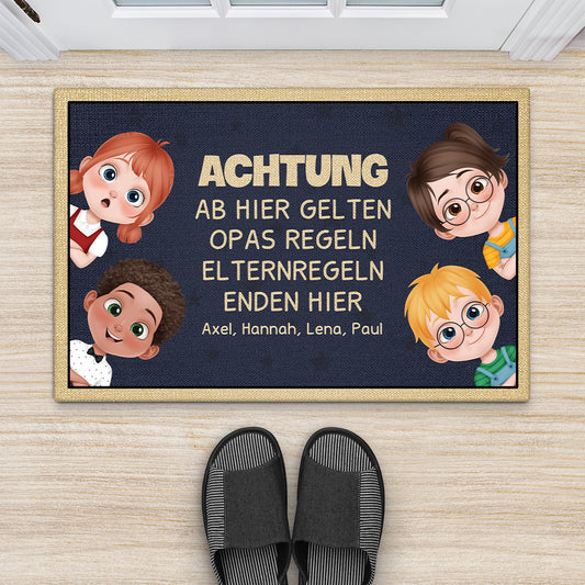 4290DGE2 ab hier gelten die regeln der grosseltern personalisierte fussmatte oma und opa lustig 4290D8H0A