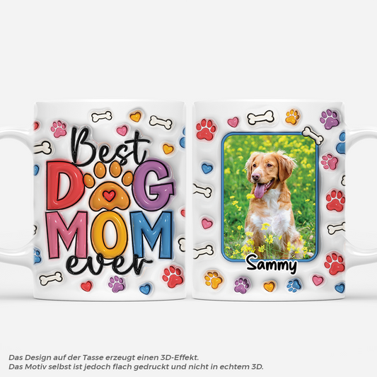 4302MGE1 3d druck effekt beste hundemama aller zeiten personalisierte tassen hund_ 4302M