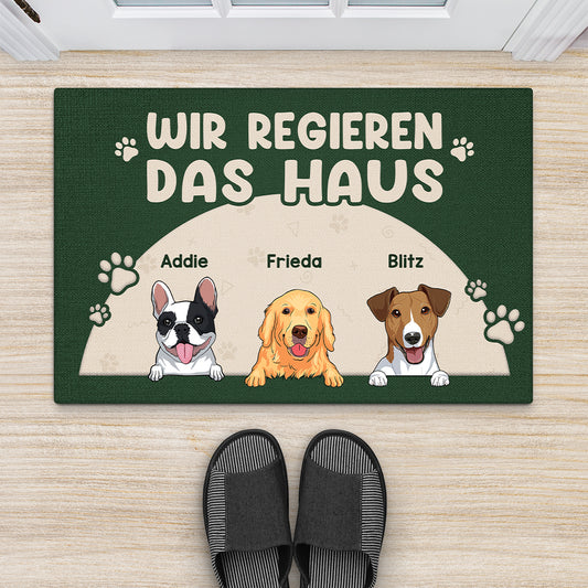 4340DGE2 ich regiere das haus lustige fussmatte hunde personalisiert_ 4340D5M8C