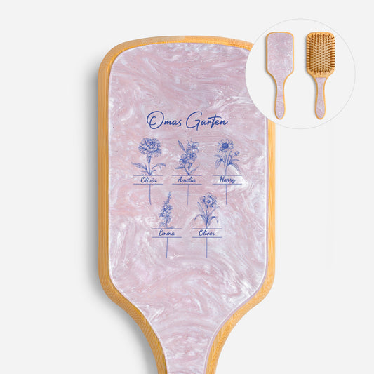 4357AGE1 omas garten toile de jouy uv druck acetat  holz haarburste personalisiert oma 4357aqtl5a