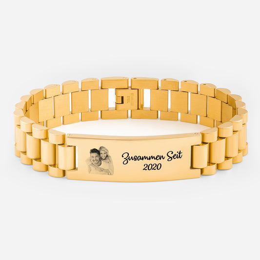 4386JGE1 zusammen seit uhrenband personalisierte paare geschenke  armb_nder foto_ 4386jsv5b