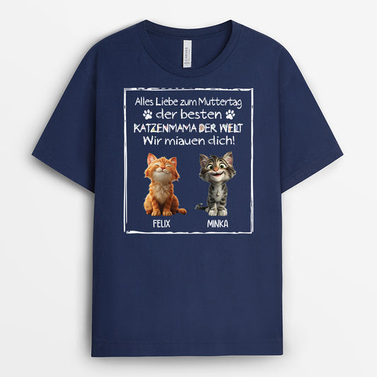 4419AGE2 frohen vatertag katzenpapa schwarzes t shirt katze personalisiert 4419AKM5D