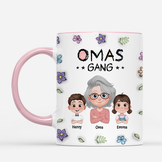 4499MGE2 3d druck effekt mamas gang cartoon blumen personalisierte tasse mama 4499M