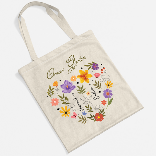 4541BGE2 mamas garten personalisiertes geschenk  einkaufstasche mamaoma blumen 4541bchta