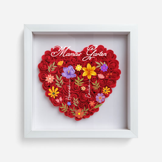 4541OGE1 mamas garten blumen 3d bilderrahmen personalisiert mama oma 4541oslta