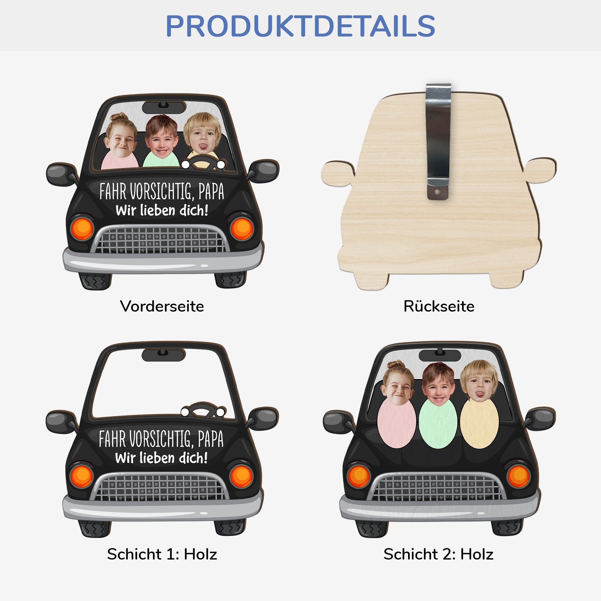 4565GGE3 fahr vorsichtig personalisierter auto visier clip fur papa 4565GTQNB
