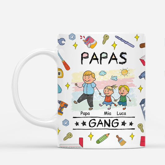4566MGE1 papas gang buntstifte werkzeug personalisierte tasse papa 4566M3M0B