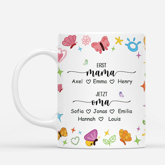 4597MGE1 zuerst mama jetzt oma schmetterlings tasse oma personalisiert_ 4597MKI0A