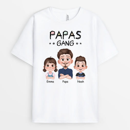 4607AGE1 papas gang cartoon buntstifte personalisiert_es papa t shirt 4607A3Q0B