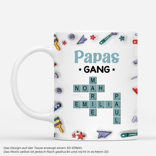 4617MGE1 3d druck effekt papas gang werkzeug kreuzwortratsel personalisierte tasse papa 4617MTH0B