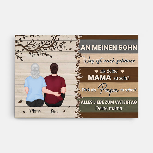 4654CGE1 an meinen sohn personalisierte leinwand papa mit foto zum vatertag 4654C6KAB