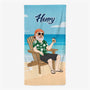 4663BGE1 papa mit gesicht personalisiertes strandtuch_ 4663B3K5B