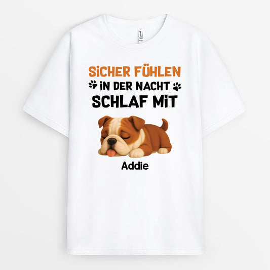 4685AGE1 sicher fuhlen in der nacht schlaf mit lustiges t shirt hund personalisiert 4685A