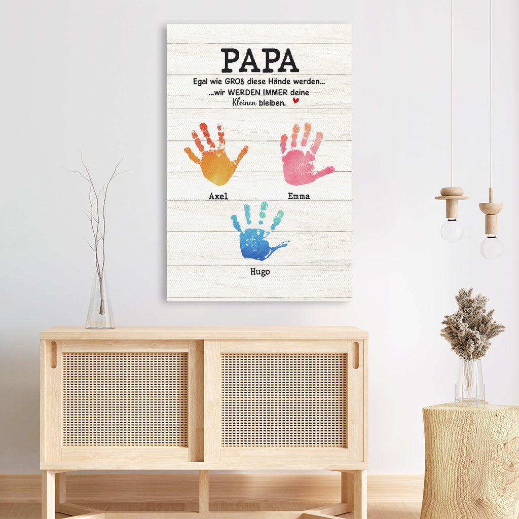 4766CGE3 egal wie gross diese hande werden personalisierte leinwand papa 4766C64AB