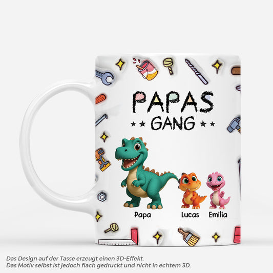 4781MGE1 3d druck effekt papas gang dinosaurier werkzeug personalisierte tasse papa 4781M3T5B