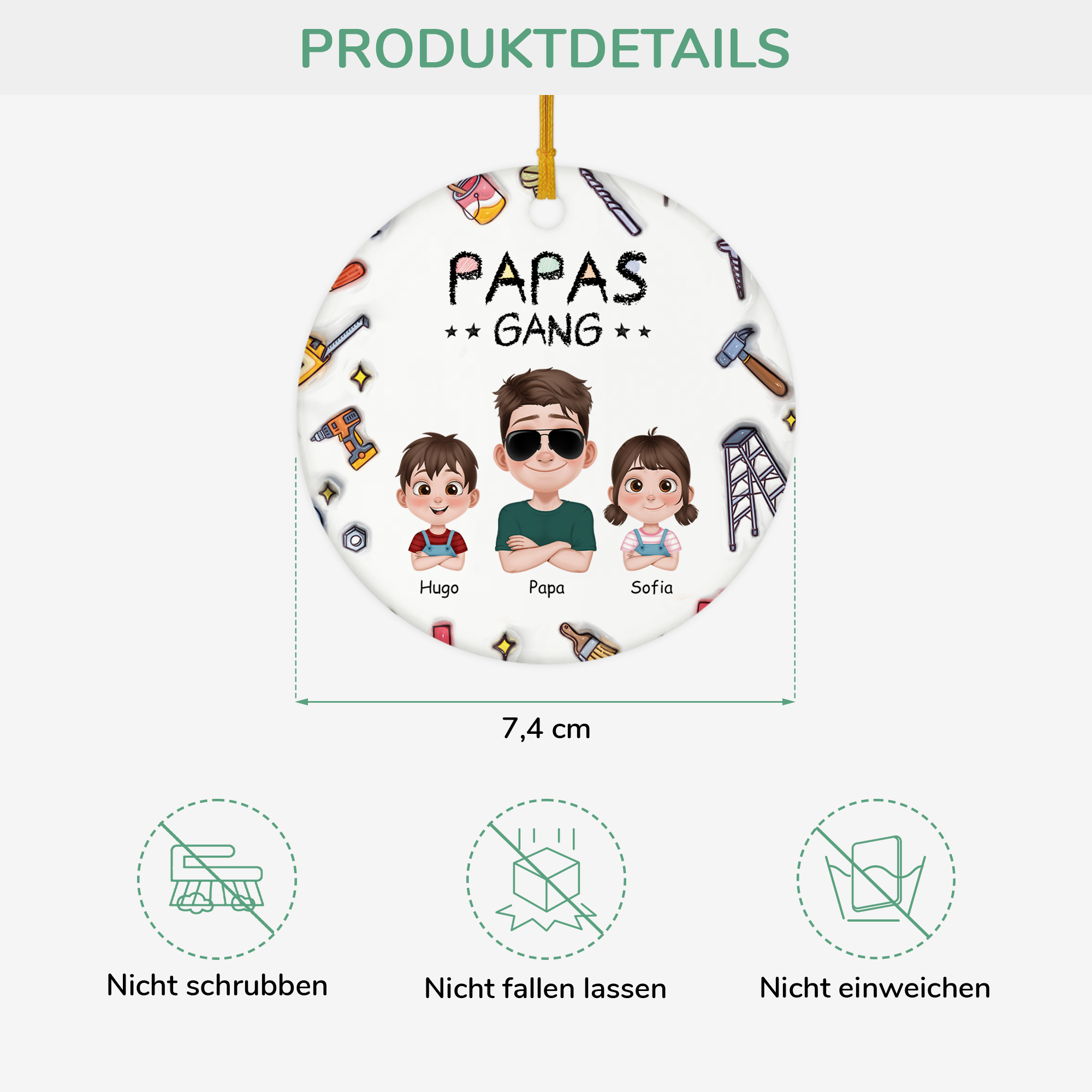 4785OGE3 3d druck effekt papas gang werkzeug cartoon personalisierte keramik ornamente papa 4785OKT0B