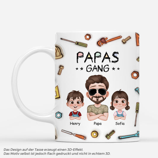 4798MGE1 3d druck effekt papas gang werkzeug cartoon armeemuster personalisierte tasse papa 4798MKT0B