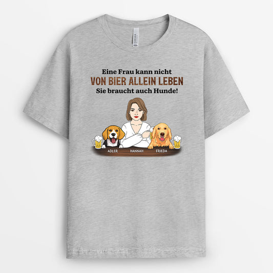 4800AGE2 ein mann braucht hunde und bier personalisierte hunde t shirts 4800ATGMC