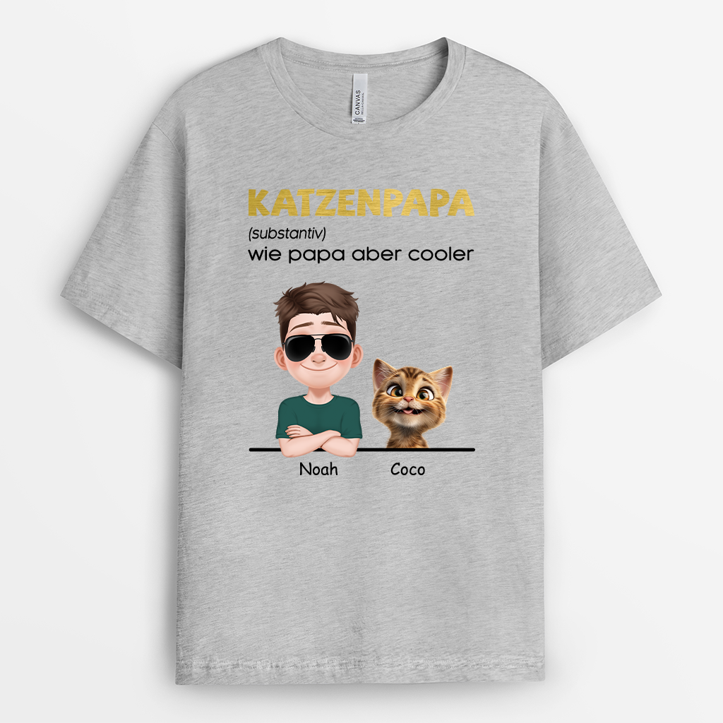 4808AGE2 definition katzenpapa cartoon weisses t shirt katze personalisiert 4808AKH0D