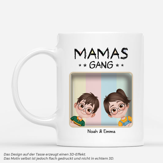 4811MGE1 3d druck effekt mamas gang cartoon buntstifte weltkarte personalisierte tasse mama 4811M5M0B