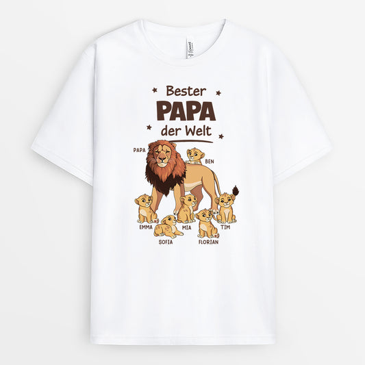 4829AGE1 bester papa der welt lowe weisses t shirt papa personalisiert_ 4829A5L8B