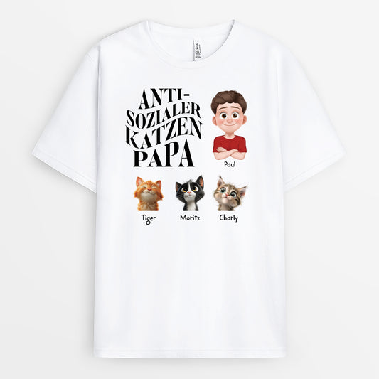 4830AGE1 ungeselliger katzenpapa personalisierte katze t shirts 4830AKYAD