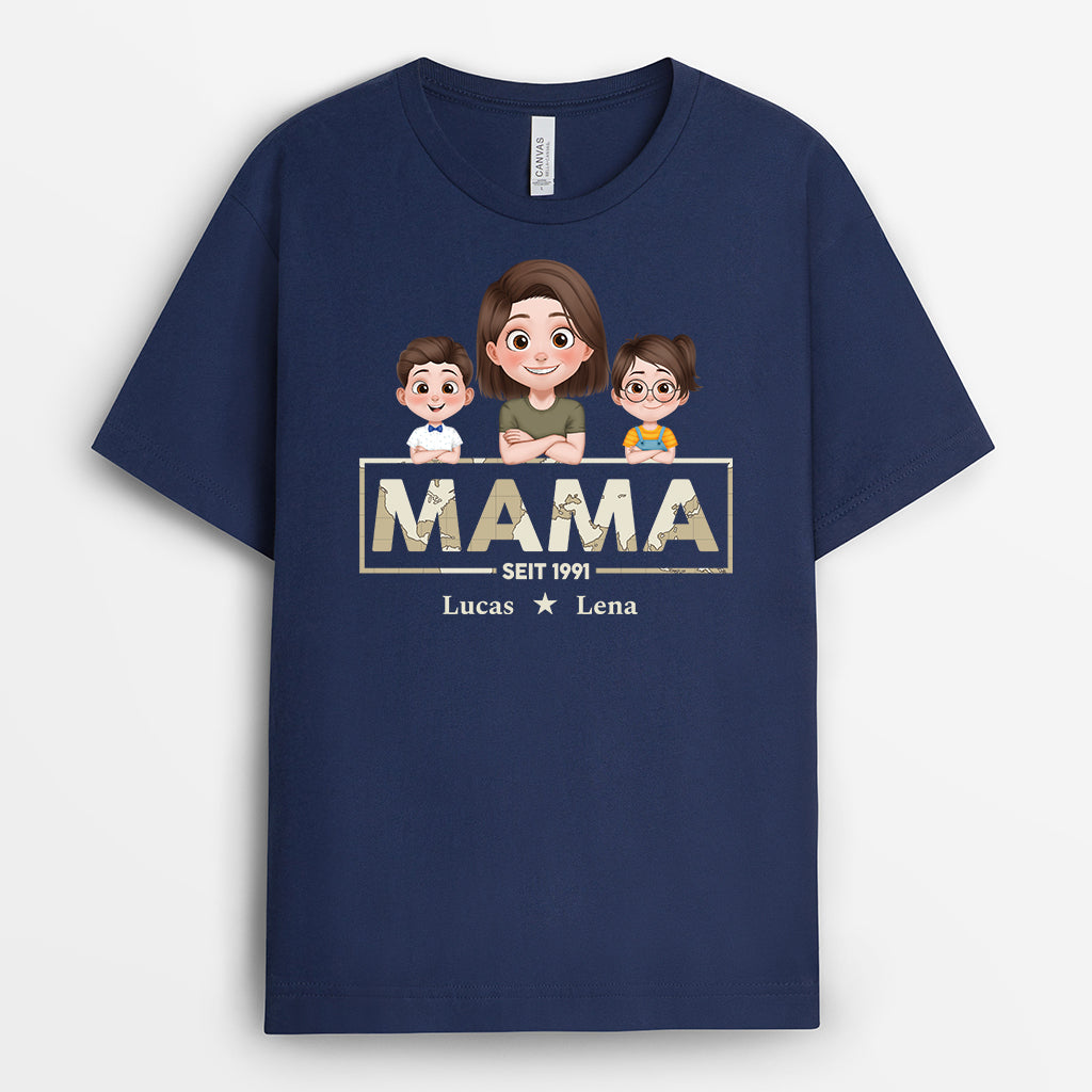 4842AGE2 papa seit cartoon t shirt papa personalisiert_ 4842A8TTB