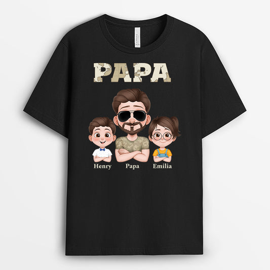 4857AGE1 papas gang kinder weltkarte armeemuster t shirt papa personalisiert_ 4857A5T0B