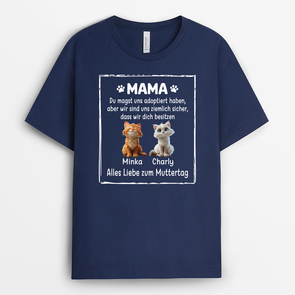 4878AGE2 du magst uns adoptiert haben personalisierte katze t shirts 4878AKYMD