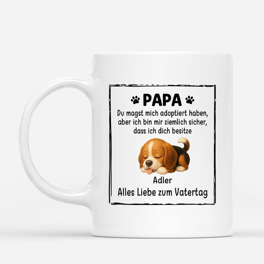 4878MGE1 du magst uns adoptiert haben hunde tasse personalisiert_ 4878MKYMC