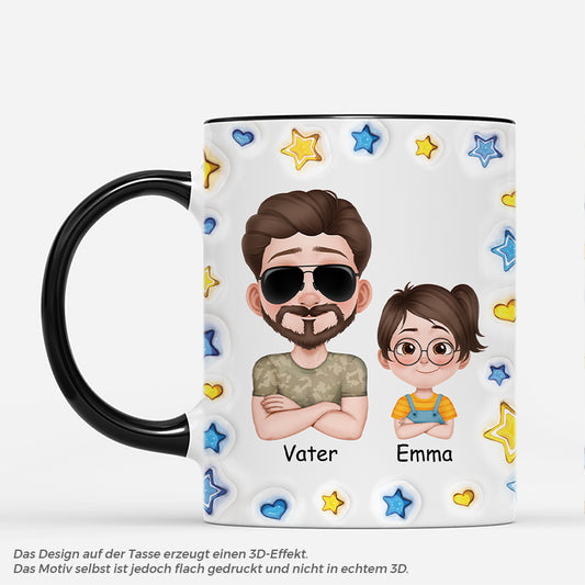 4927MGE2 3d druck effekt wie der vater so das kind werkzeug cartoon personalisierte tasse papa 4927MKT0B