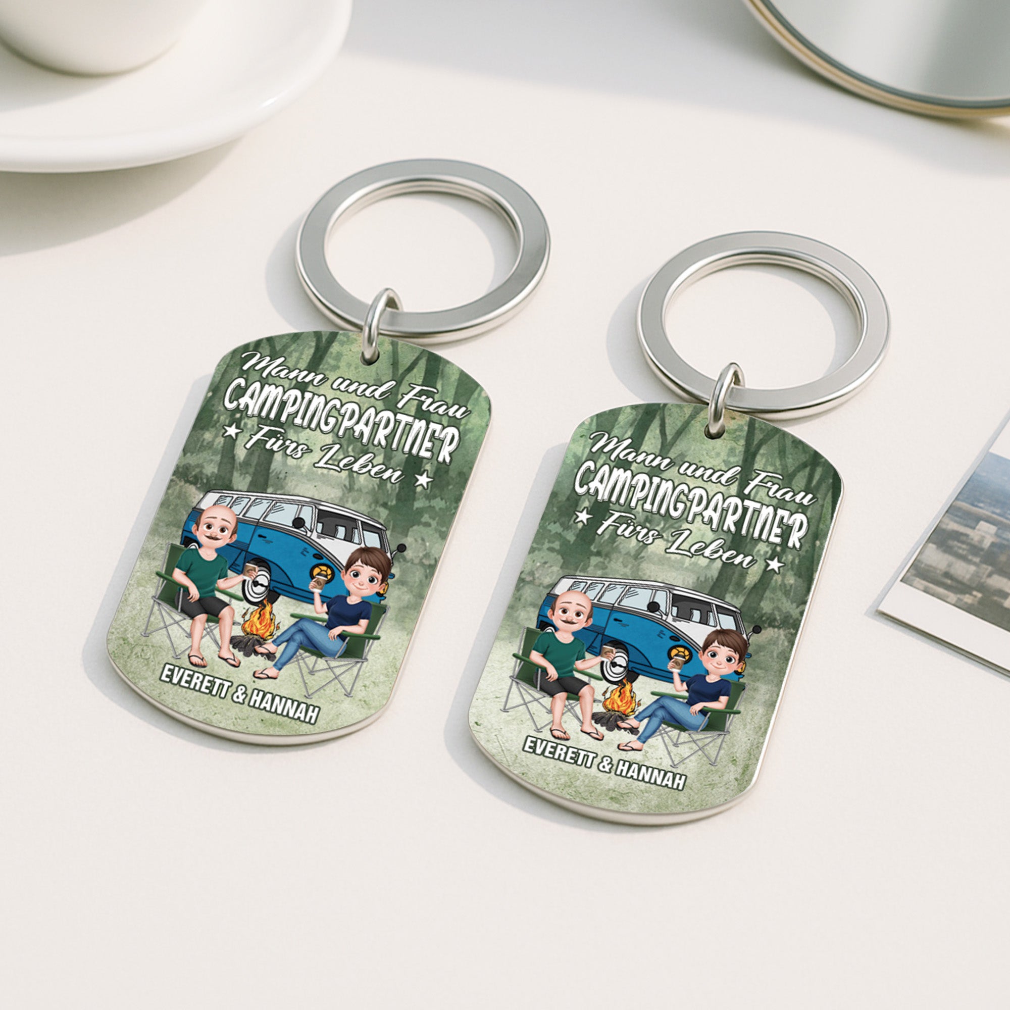 4989JGE2 schlussel fur den camper cartoon aluminium schlusselanhanger personalisiert paar_ 4989JKQMG