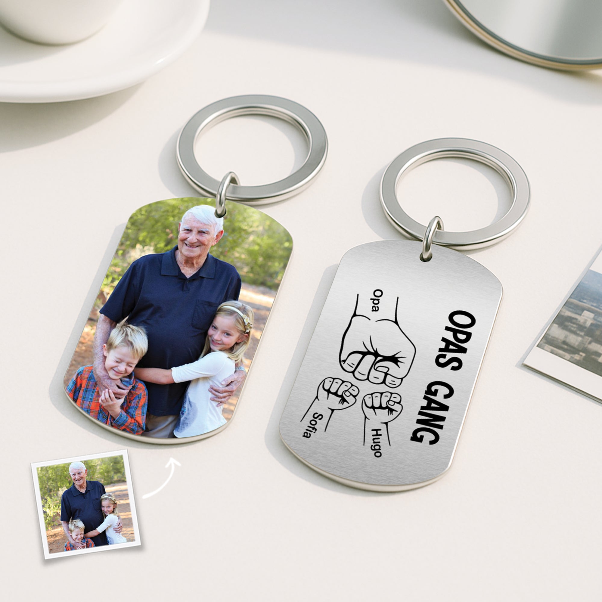 4993JGE2 papas gang aluminium schlusselanhanger papa personalisiert _mit foto 4993JKTAB