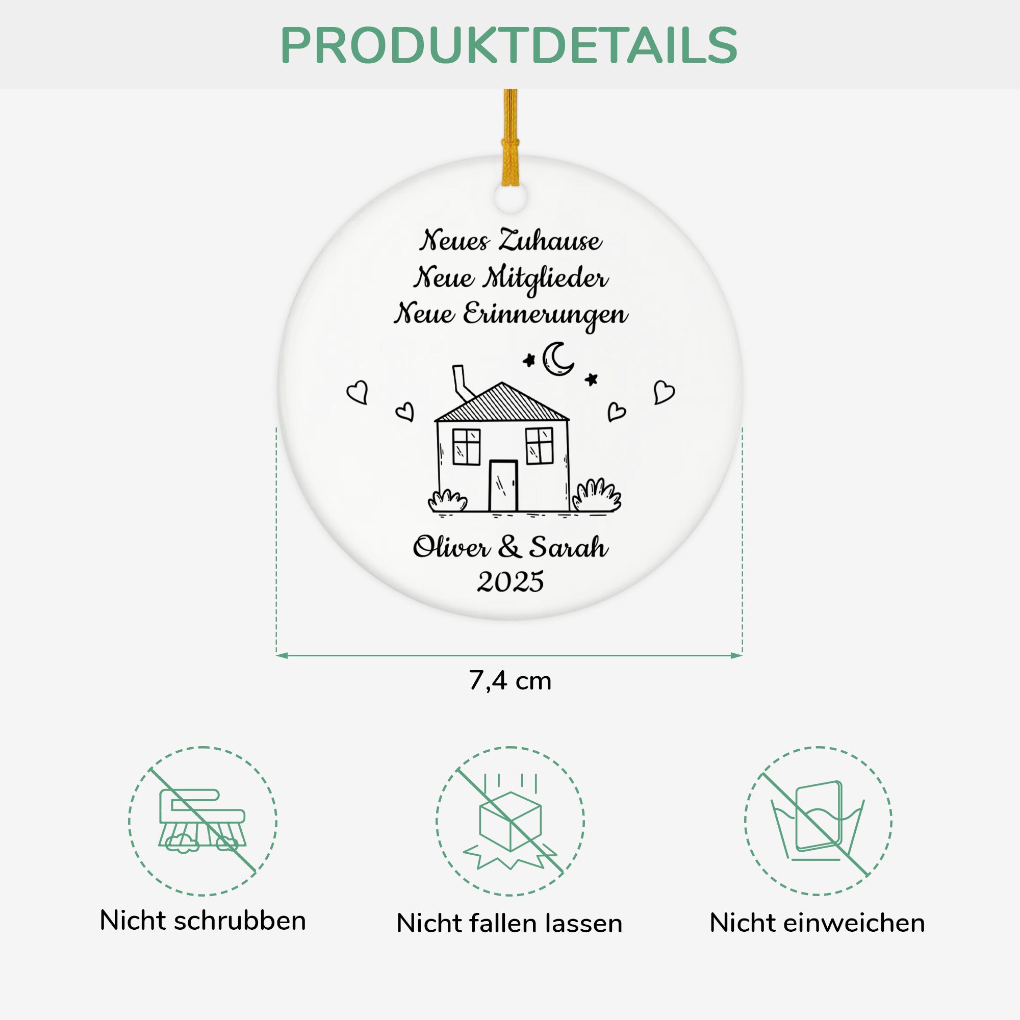 5039OGE3 personalisierte keramikornament zum einzug neues zuhause neue mitglieder neue erinnerungen 5039O