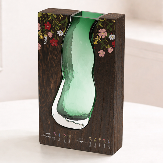 5040AGE2 erst mama jetzt oma personalisiertes geschenk  glasvase mit holz 5040aotfna
