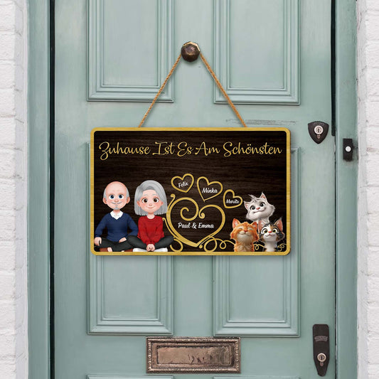 5090QGE2 zuhause ist es am schonsten holzschild personalisiert_ katzen familie 5090QKMAD_e1cc0240 78bb 43aa abfa 708f715b2920