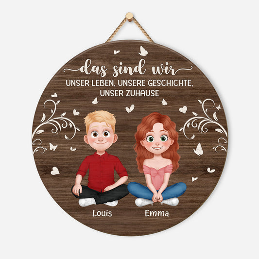 5091QGE1 unser leben unsere geschichte unser zuhause holzschild personalisiert_ paar 5091Q86NG