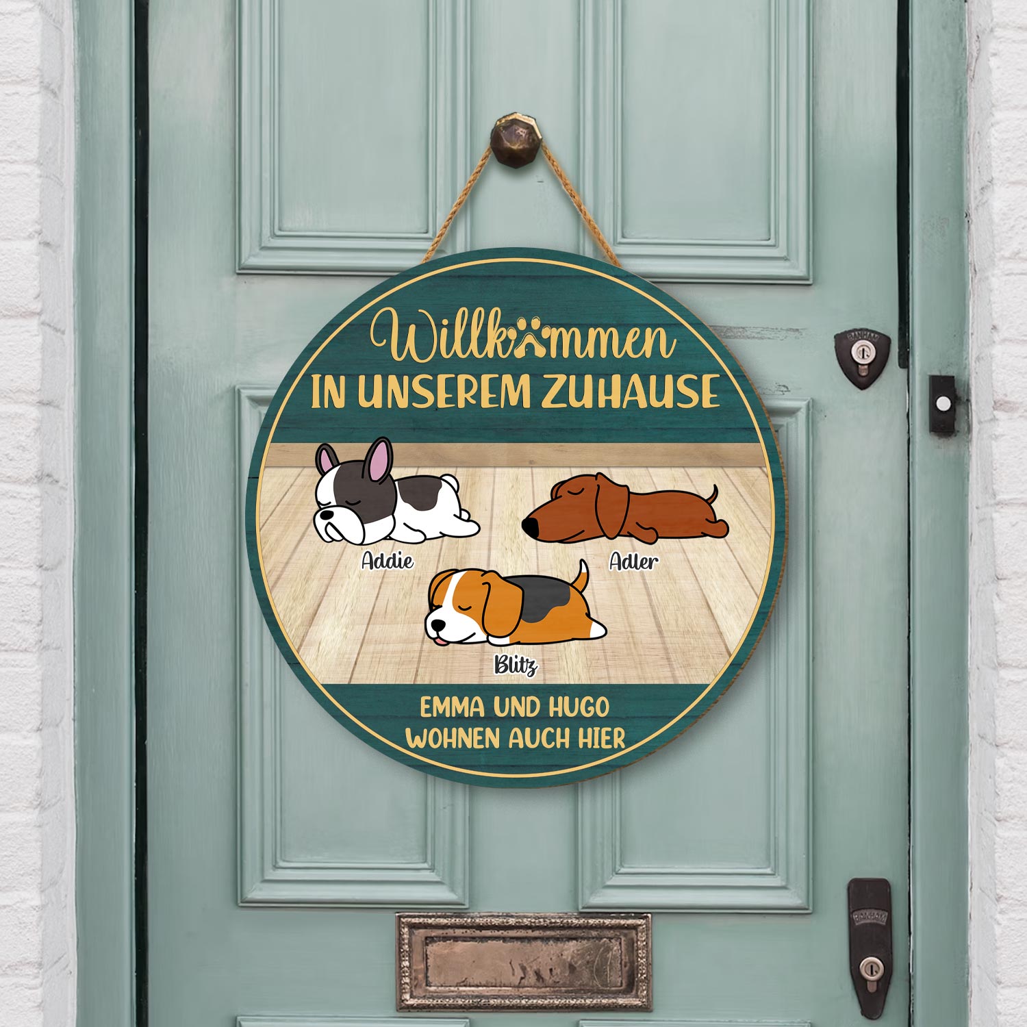 5115QGE2 willkommen in meinem zuhause holzschild personalisiert hunde 5115Q6YAC