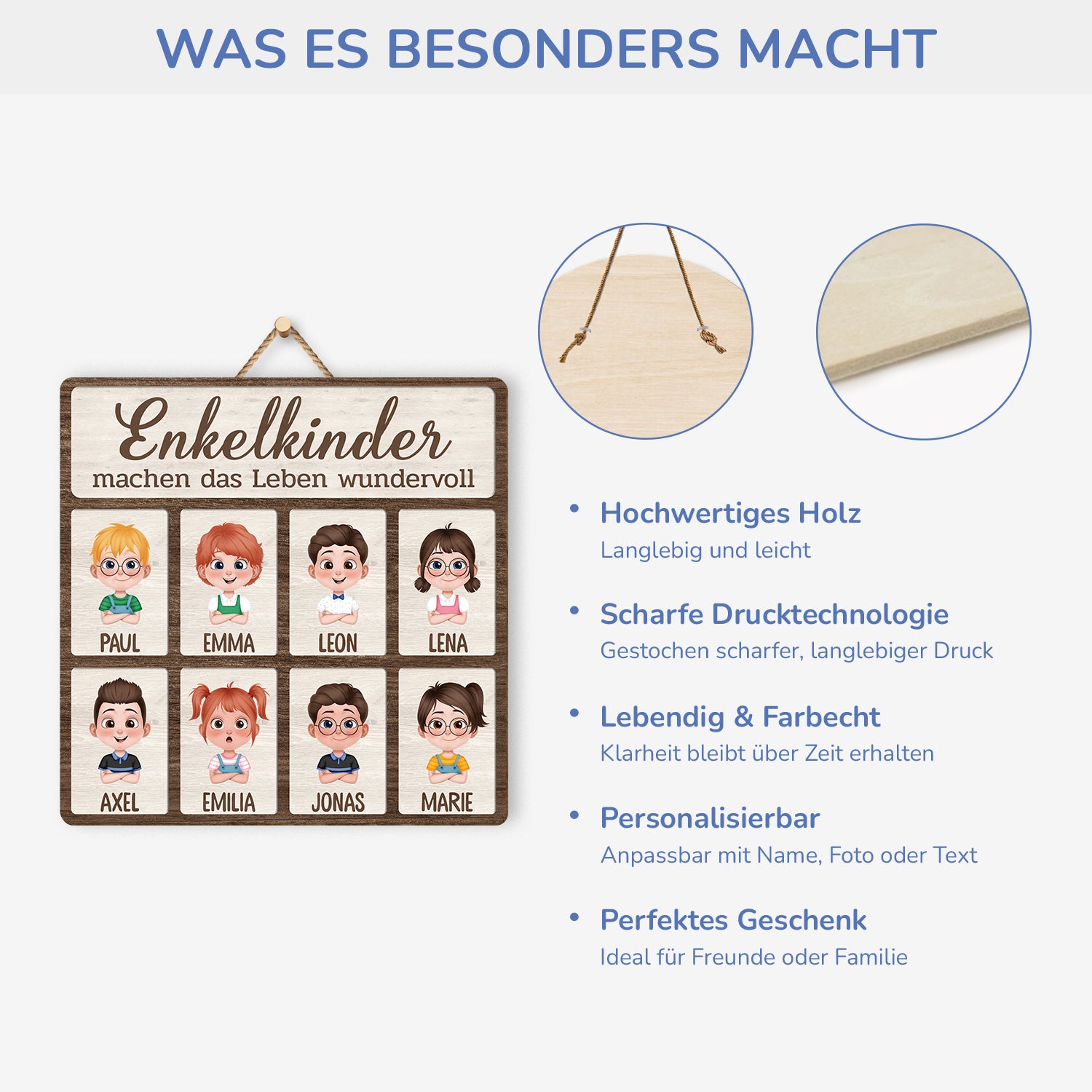 5130QGE4 enkelkinder machen das leben grossartiger holzschild personalisiert_ familie 5130QTMNA