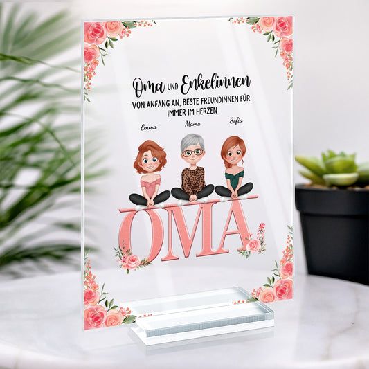 5140RGE2 oma mama erwachsene kinder personalisierte acryl plakette oma mama 5140RKMMA